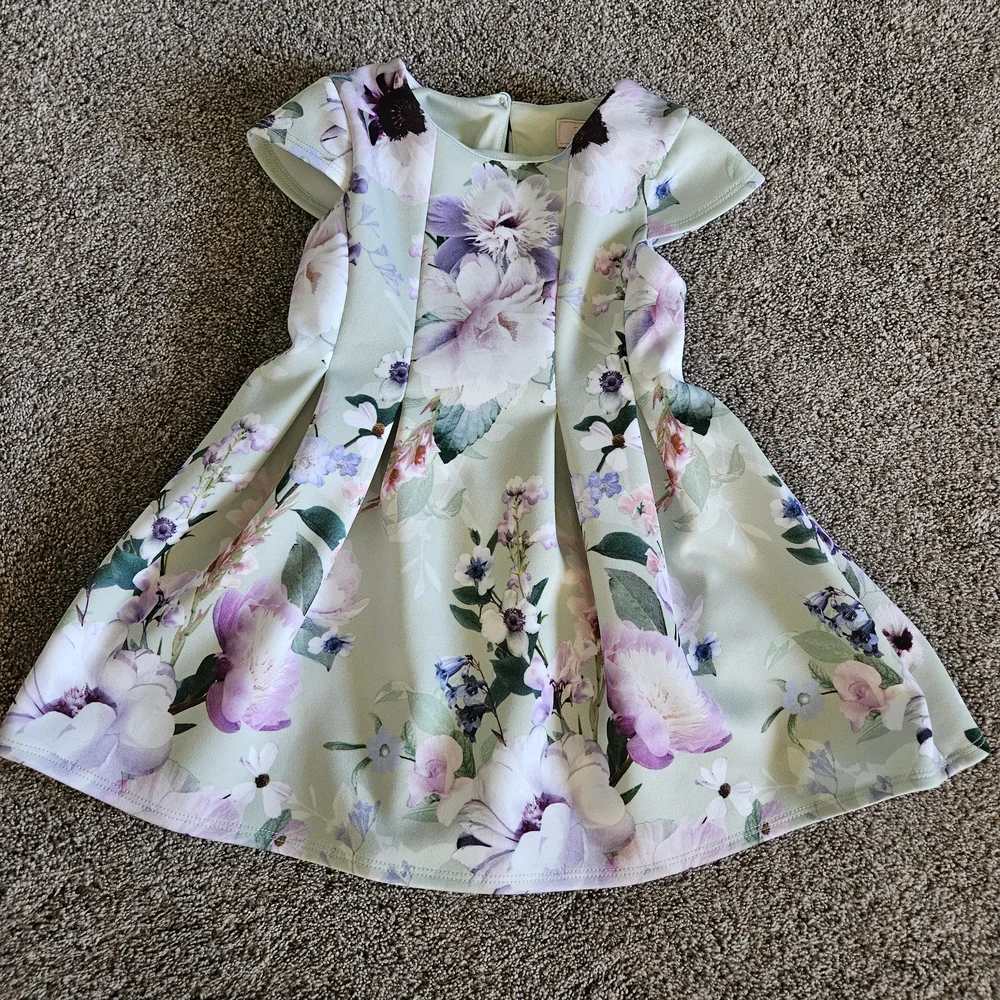 Lipsy Floral Kids Dress - Mint and Lavender Size 2Y-3Y